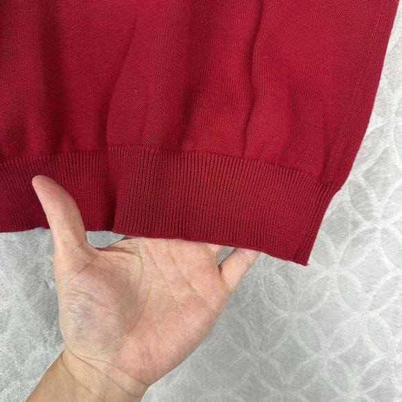 Rare Vtg 90s Cleveland Indians Sweater Vest Men XL Red Pima Cotton MLB Baseball - Picture 5 of 11